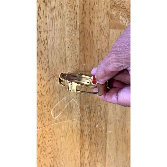 Karatclad by Bell Vintage Gold Tone Bracelet Jade Stone - Picture 5 of 13